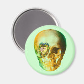 Gold Valentine Skull Magnet (Vorderseite/Rückseite)