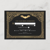 Gold Vampire Kathedrale Gothic Wedding RSVP Begleitkarte (Vorderseite)