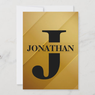 Gold-Vater-Initial-Name-Würdigungsdesign Feiertagskarte