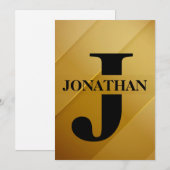 Gold-Vater-Initial-Name-Würdigungsdesign Feiertagskarte (Vorne/Hinten)