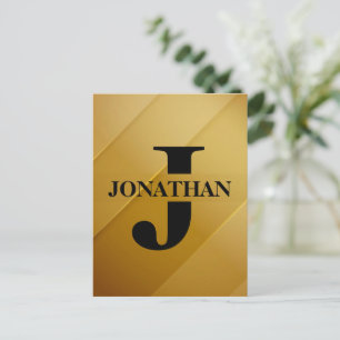 Gold-Vater-Initial-Name-Würdigungsdesign Feiertagspostkarte