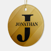 Gold-Vater-Initial-Name-Würdigungsdesign Keramik Ornament (Links)