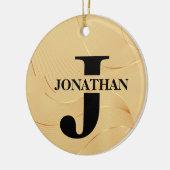 Gold-Vater-Initial-Name-Würdigungsdesign Keramik Ornament (Links)