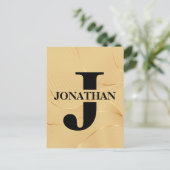 Gold-Vater-Initial-Name-Würdigungsdesign Postkarte (Stehend Vorderseite)