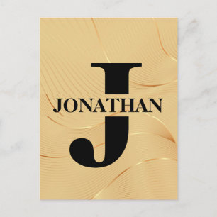 Gold-Vater-Initial-Name-Würdigungsdesign Postkarte