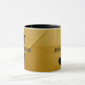 Gold-Vater-Initial-Name-Würdigungsdesign Tasse (Zentrum)