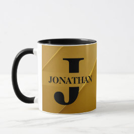 Gold-Vater-Initial-Name-Würdigungsdesign Tasse