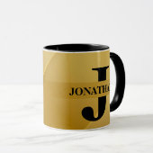 Gold-Vater-Initial-Name-Würdigungsdesign Tasse (VorderseiteRechts)