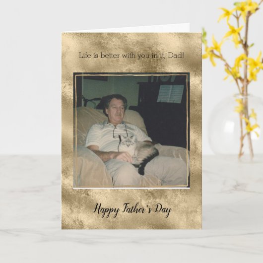 Gold Vatertag Karte (Gelbe Blume)