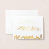 Gold Vegas Strip Skyline Las Vegas Vielen Dank Folienkarte (Vorderseite mit Umschlag)