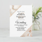 *~* Gold Vein Marmor Artistic AR2 Hochzeit Einladung (Stehend Vorderseite)
