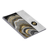 Gold Veinate Muster und texturiertes Silber Notizblock (Rechte Seite)