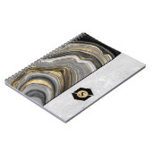 Gold Veinate Muster und texturiertes Silber Notizblock (Linke Seite)