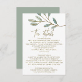 Gold Veined Eukalyptus Wedding Details Card Begleitkarte