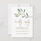 Gold Veined Eukalyptus Wedding Website RSVP Card (Vorderseite)