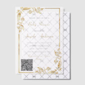 Gold Vellum Baby Shower Einladung mit QR Code (Versetzt (Einladung))