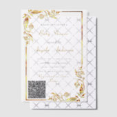 Gold Vellum QR Code Baby Shower Einladung Beispiel (Versetzt (Einladung))