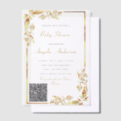 Gold Vellum QR Code Baby Shower Einladung Beispiel (Versetzt)