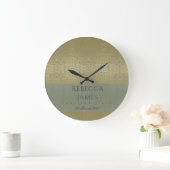 GOLD VELVET GRAU MOSAIC DOTS SAVE THE DATE GIFT GROßE WANDUHR (Zuhause)