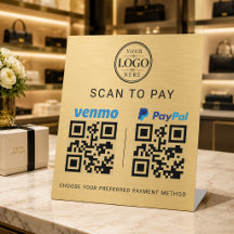 Gold Venmo Paypal Scannen zum Bezahlen Tischdispla