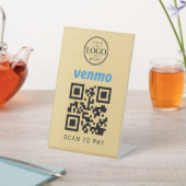 Gold Venmo Scan to Pay Tischdisplay Sockelschild (In SItu)
