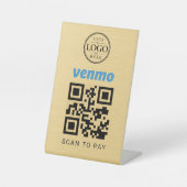 Gold Venmo Scan to Pay Tischdisplay Sockelschild (Vorderseite)