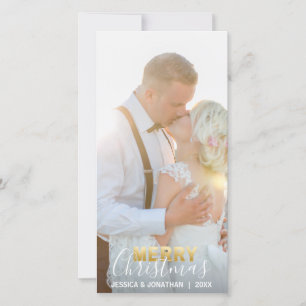 Gold VERHEIRATET CHRISTMAS Erster Urlaub Bild hi Feiertagskarte