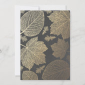 Gold Verlasst Vintage rustikale Hochzeit im Herbst Einladung (Rückseite)