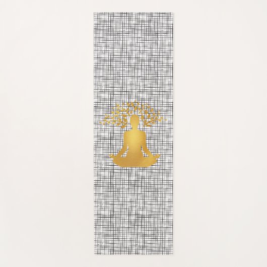 Gold vermittelnder Mann mit Baumklammern Yogamatte (Vorderseite)