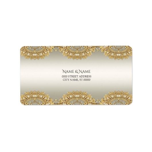 Gold-Verziert-Adressetikett Adressaufkleber (Vorne)