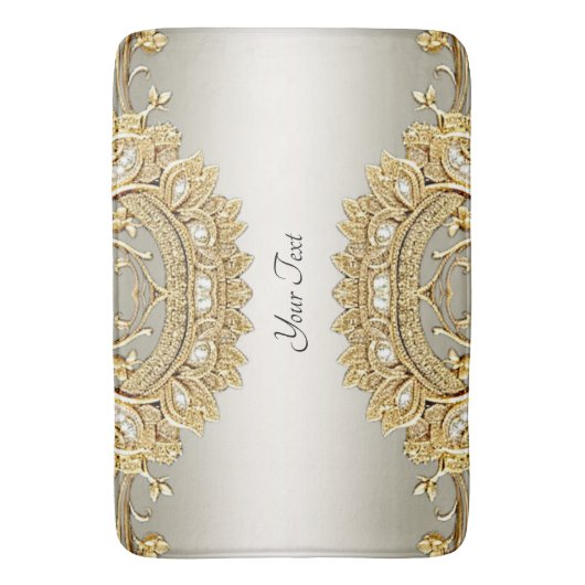 Gold Verziert Bath Mat Badematte (Vorderseite Vertikal)