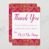 Gold Verziert Danke-Karte Einladung (Vorne/Hinten)