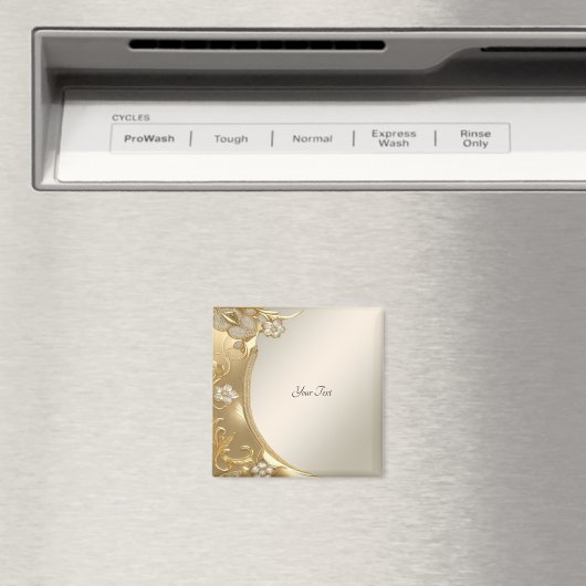 Gold Verziert Floral Magnet (In Situ (Geschirrspüler))