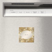 Gold Verziert Floral Magnet (In Situ (Geschirrspüler))