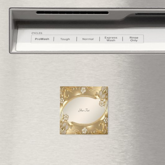 Gold Verziert Floral Magnet (In Situ (Geschirrspüler))