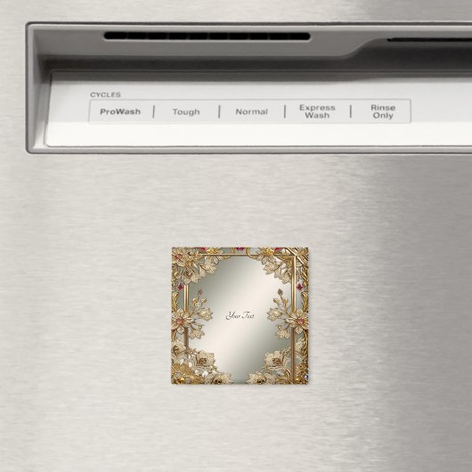 Gold Verziert Floral Magnet (In Situ (Geschirrspüler))