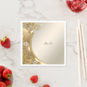 Gold Verziert Floral Napkins Serviette (Beispiel)