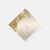 Gold Verziert Floral Napkins Serviette (Ecke)