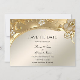 Gold Verziert Floral Save the Date