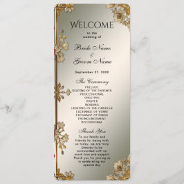 Gold Verziert Floral Wedding Program Programm