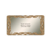 Gold-Verziert-Frame-Adressetikett Adressaufkleber (Vorne)