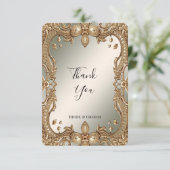 Gold Verziert Frame Dankeschön Card Dankeskarte (Stehend Vorderseite)