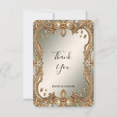 Gold Verziert Frame Dankeschön Card Dankeskarte (Vorderseite)
