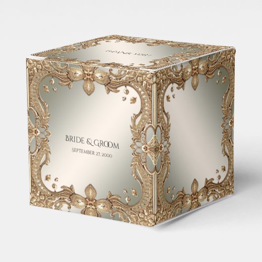 Gold Verziert Frame Fevor Box Geschenkschachtel (Vorderseite)
