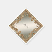 Gold Verziert Frame Napkins Serviette (Ecke)