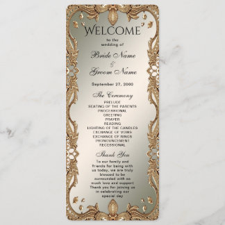 Gold Verziert Frame Wedding Program Programm