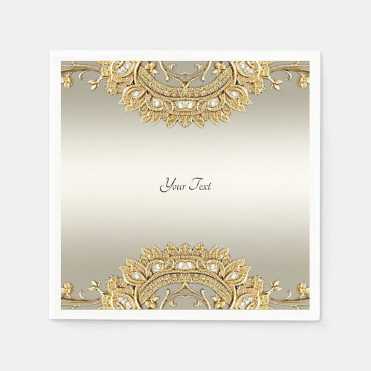 Gold Verziert Napkins Serviette (Vorderseite)