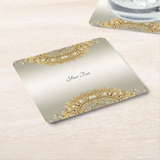 Gold Verziert Paper Untersetzer (angewinkelt)