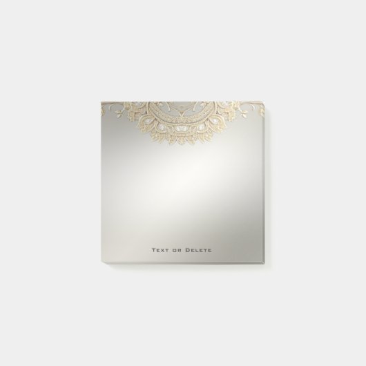 Gold Verziert Post It Notes Post-it Klebezettel (Vorderseite)