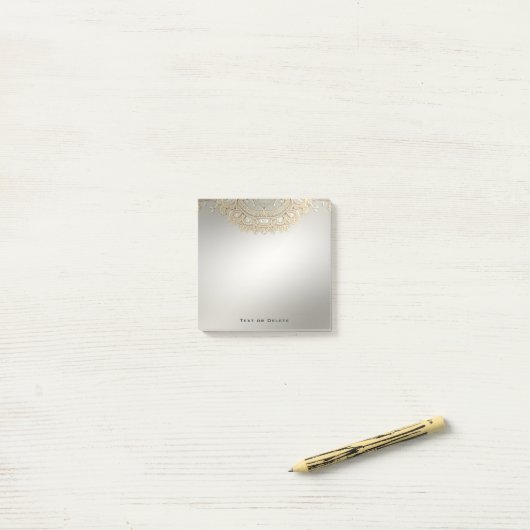 Gold Verziert Post It Notes Post-it Klebezettel (Auf Schreibtisch)